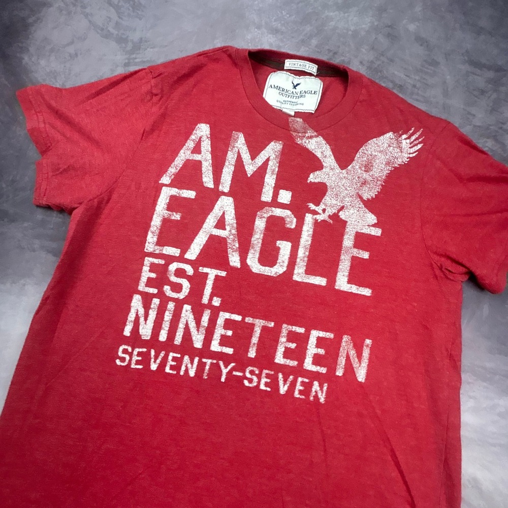 American Eagle Outfitters Vintage Fit Red Graphic T-Shirt Mens Large 1660 - Picture 4 of 7